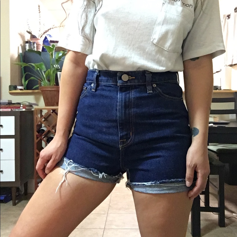 High Rise Denim Shorts